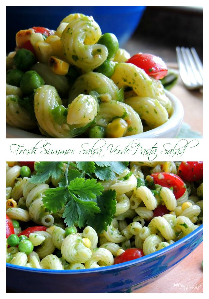 Fresh Summer Salsa Verde Pasta Salad